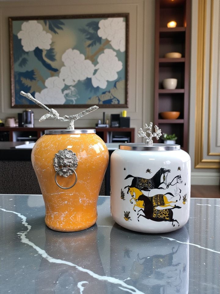 Soft Sarı Beyaz Mermer Şah Koyu Herm Desen Oval GÜMÜŞ