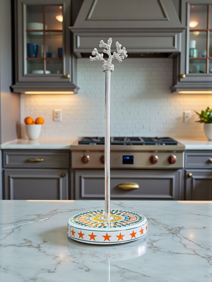 Mutfak Seti 103 Baharatlık Kahvaltılık Kağıt Havluluk Kaşıklık Herm At Desen Gümüş