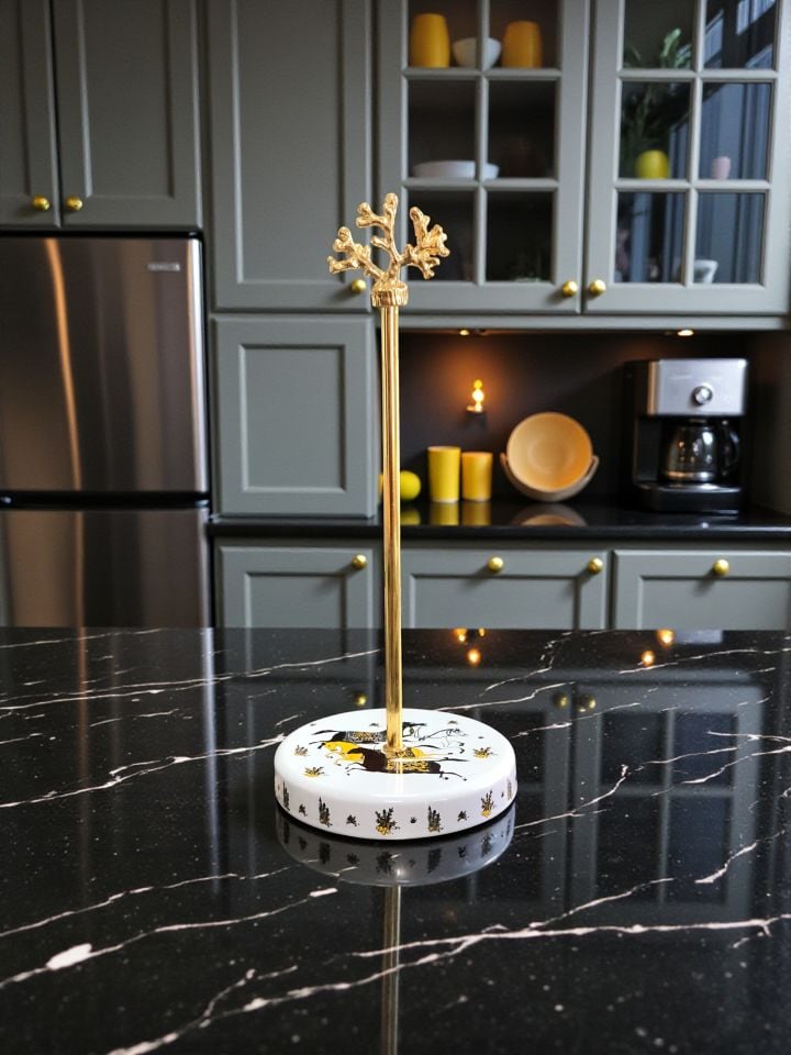 Mutfak Çeyiz Seti 104 Kahvaltılık Baharatlık Kaşıklık Havluluk Koyu Herm At Desen Gold