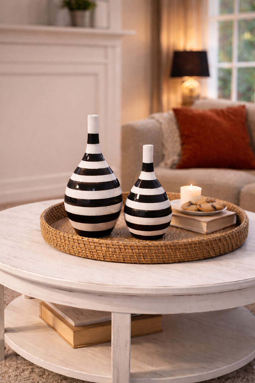 Dekoratif Obje Damla Şişe Siyah Klasik Zebra