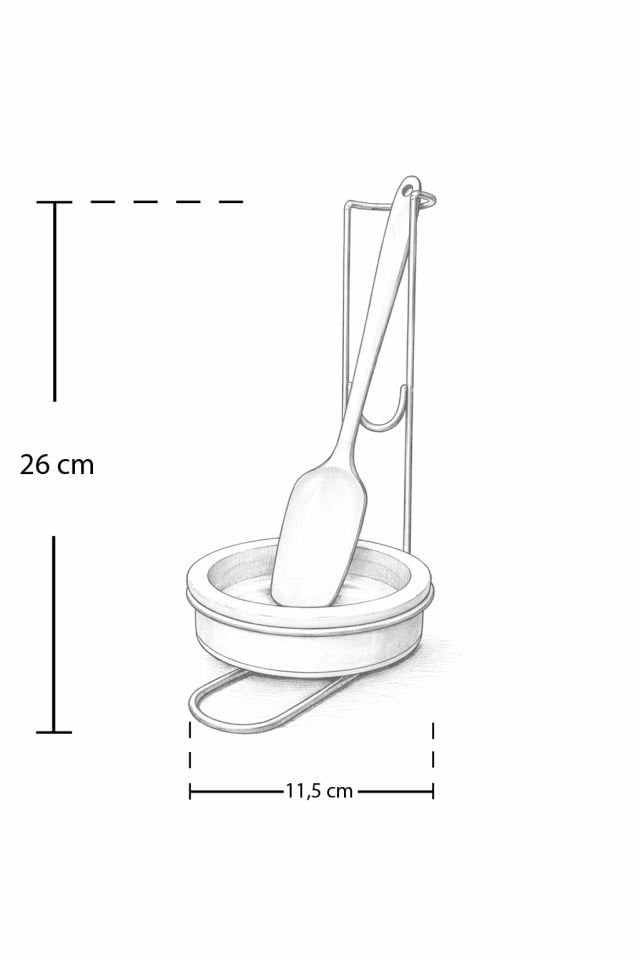 Kaşıklık Mutfak Aksesuarı Yemek Kaşıklığı Siyah Dik Çizgi Gold