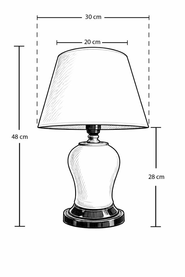 Abajur Aydınlatma 2 li Şah Gri Dik Çizgi Gold