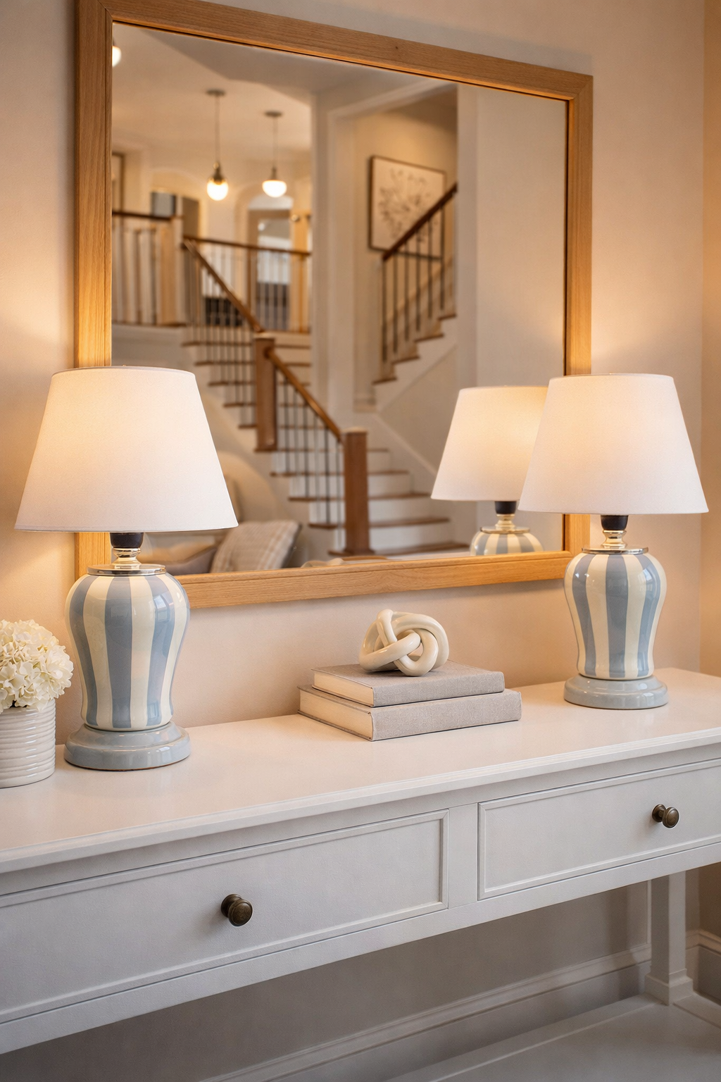 Abajur Aydınlatma 2 li Şah Gri Dik Çizgi GÜMÜŞ