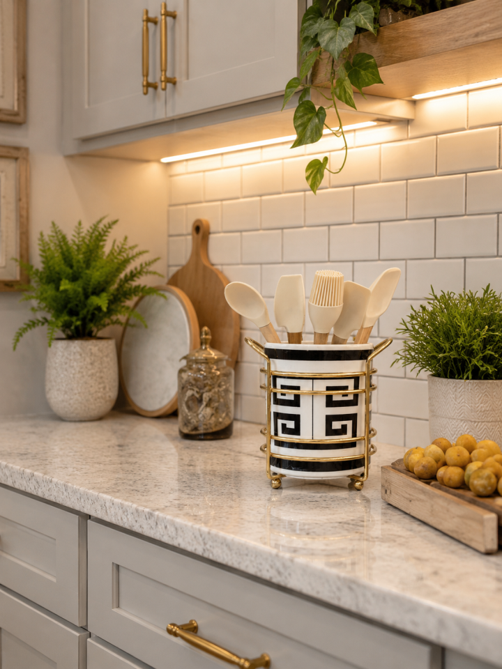 Kaşıklık Versa Desen Siyah Gold