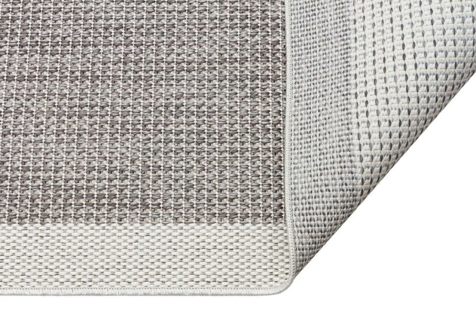 Alfa Serisi Makinede Yıkanabilir Beyaz/Gri Sisal Halı NX-13