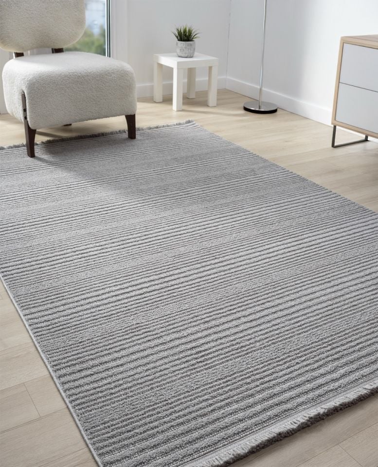 Clam Serisi Bukle Dokuma Modern Gri Renk Halı CH-87