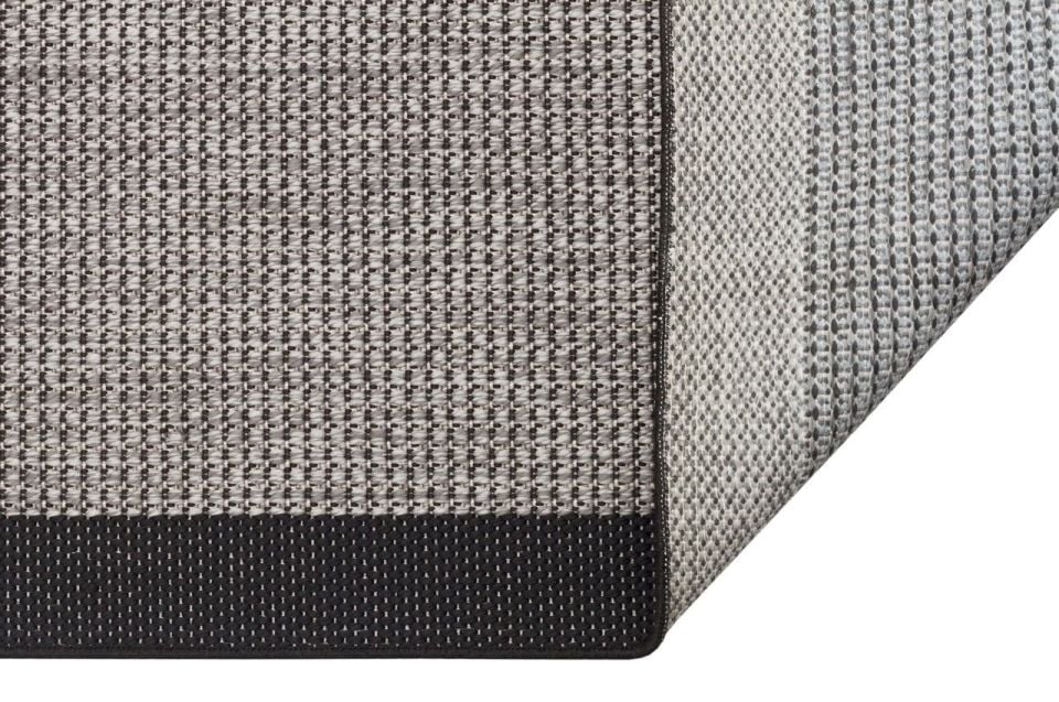 Alfa Serisi Makinede Yıkanabilir Gri/Siyah Sisal Halı NX-14