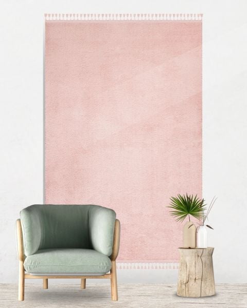 Cloud Serisi Makinede Yıkanabilir Pembe Peluş Halı NX-114