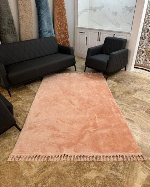 Cloud Serisi Makinede Yıkanabilir Pembe Peluş Halı NX-114