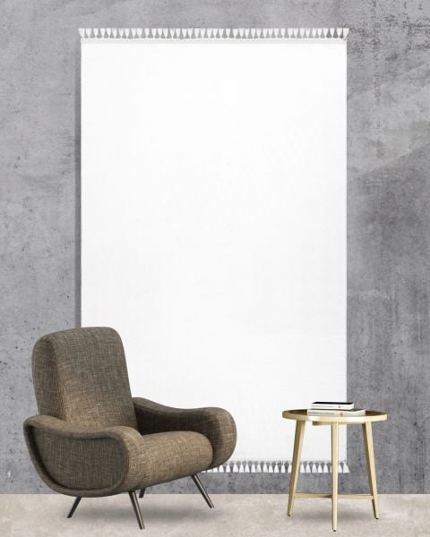Cloud Serisi Makinede Yıkanabilir Beyaz Peluş Halı NX-116