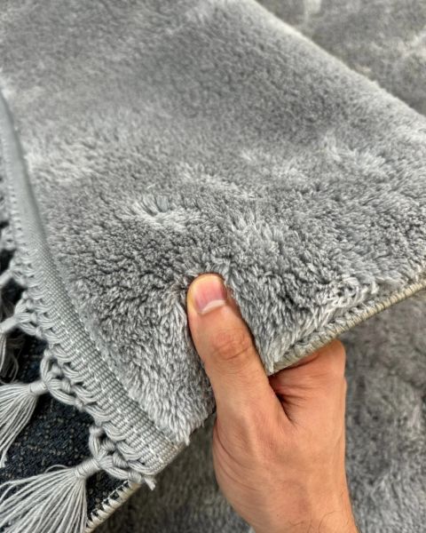 Cloud Serisi Makinede Yıkanabilir Gri Peluş Halı NX-117