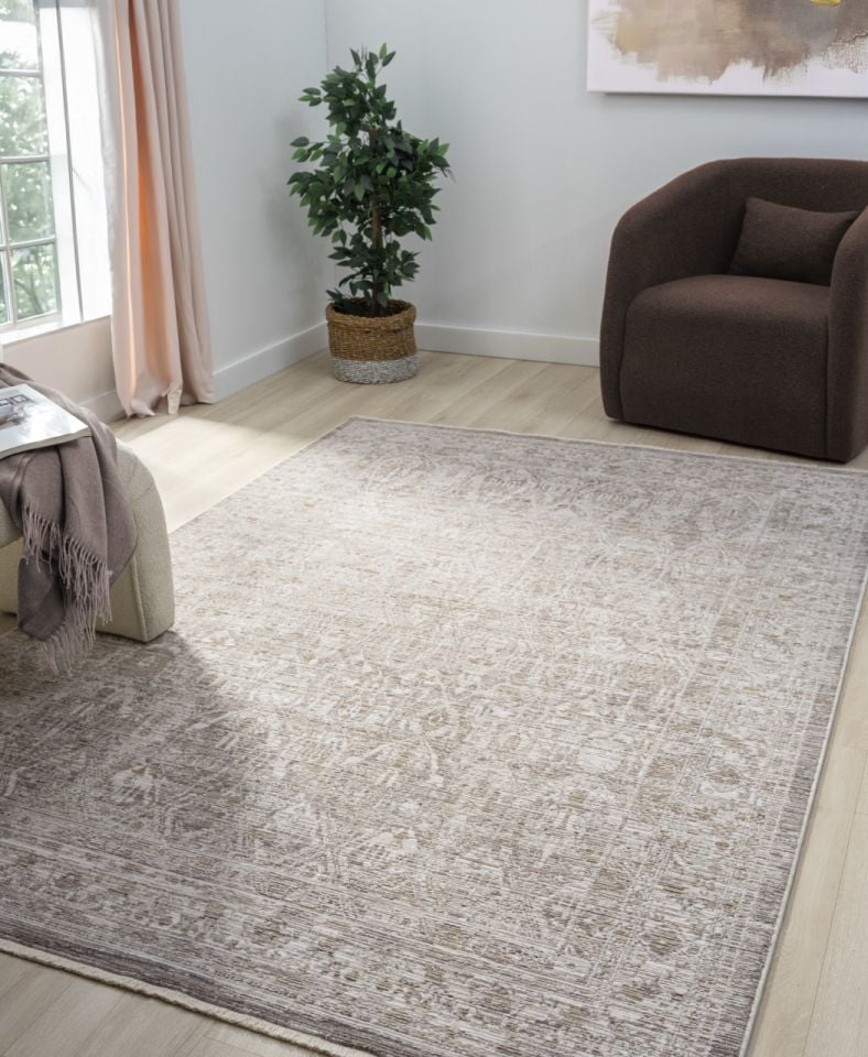 Luna Serisi Bej Renk Makine Halısı SH-10200