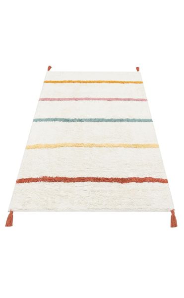 Yıkanabilir Kaymaz Tabanlı Natural Pamuk Çocuk/Bebek Halısı NX-229