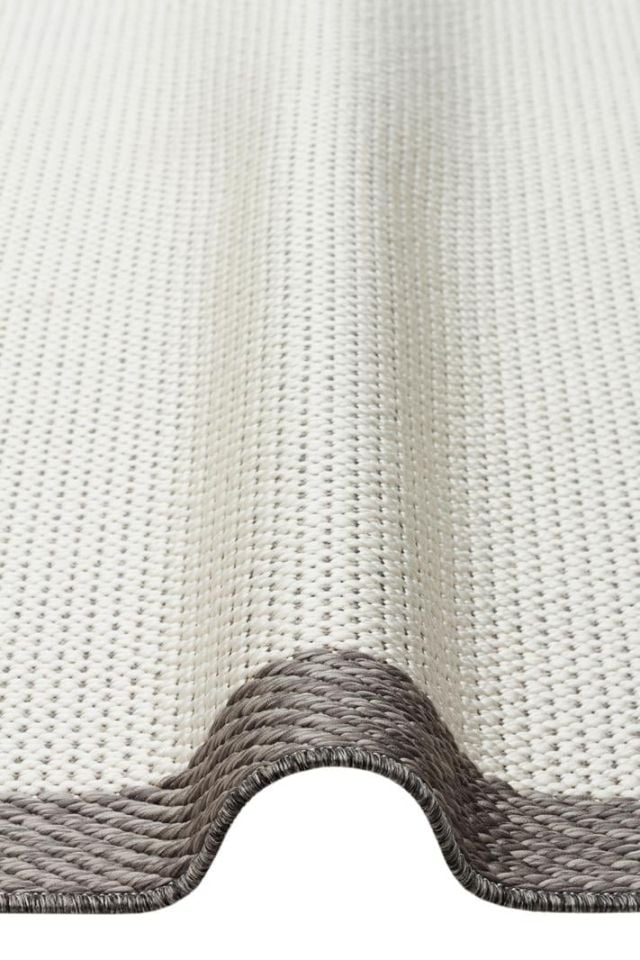 Alfa Serisi Makinede Yıkanabilir Beyaz/Gri Sisal Halı NX-10