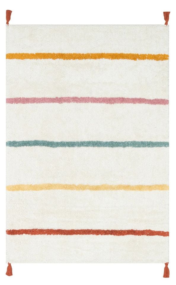 Yıkanabilir Kaymaz Tabanlı Natural Pamuk Çocuk/Bebek Halısı NX-231