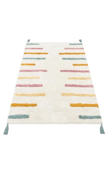 Yıkanabilir Kaymaz Tabanlı Natural Pamuk Çocuk/Bebek Halısı NX-231