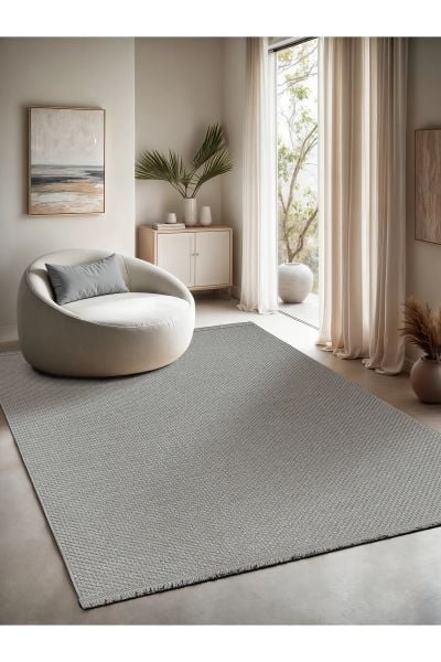 Avina Serisi Gri Renk Sisal Halı NX-3040