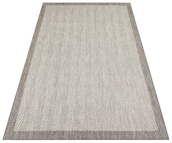 Alfa Serisi Makinede Yıkanabilir Beyaz/Gri Sisal Halı NX-11