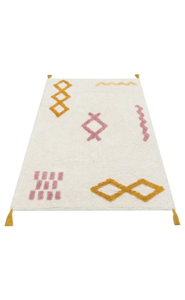 Yıkanabilir Kaymaz Tabanlı Natural Pamuk Çocuk/Bebek Halısı NX-232
