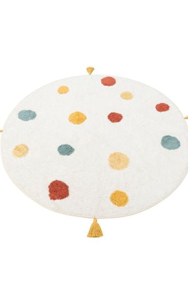 Yıkanabilir Kaymaz Tabanlı Natural Pamuk Çocuk/Bebek Halısı NX-234