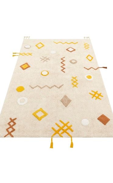 Yıkanabilir Kaymaz Tabanlı Natural Pamuk Çocuk/Bebek Halısı NX-240