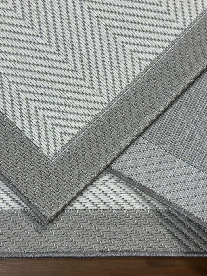 Alfa Serisi Makinede Yıkanabilir Gri/Ekru Sisal Halı NX-17