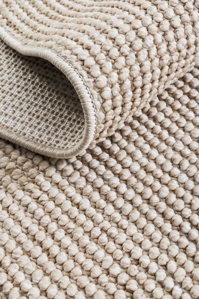 Clam Serisi Bukle Modern Bej Renk Halı NX-3008B