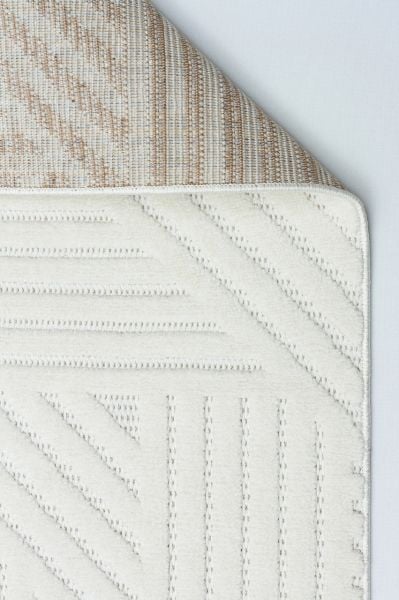 Vals Serisi Krem Renk Modern Halı NX-3043