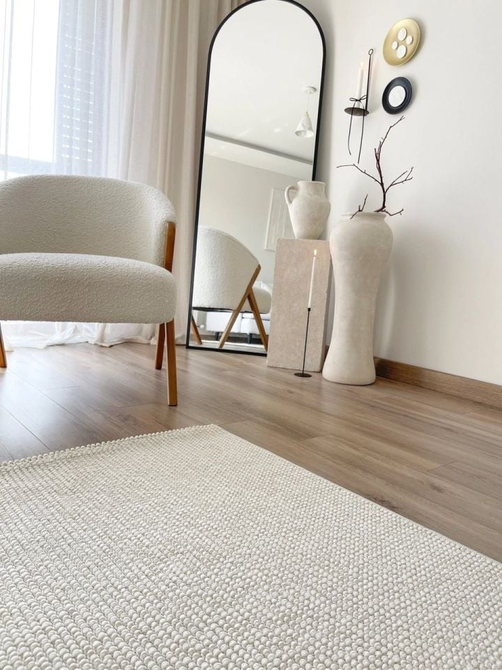 Clam Serisi Bukle Modern Ekru Renk Halı NX-3008K