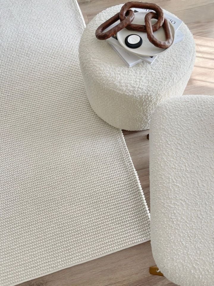 Clam Serisi Bukle Modern Ekru Renk Halı NX-3008K