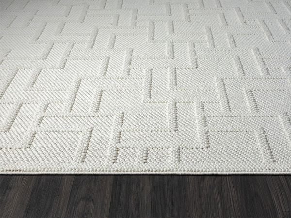 Clam Serisi Bukle Dokuma Modern Ekru Renk Halı SH-5403