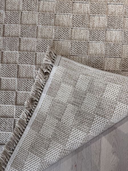 Clam Serisi Bukle Modern Bej Renk Halı FH-3039