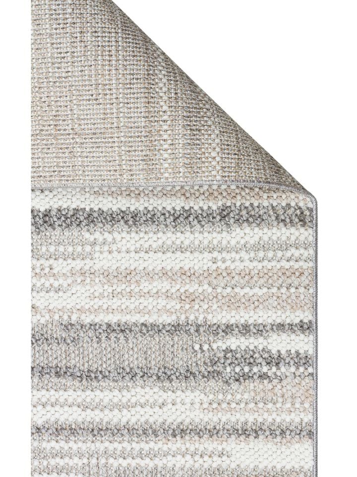 Clam Serisi Bukle Dokuma Modern Bej Gri Renk Halı EH-5404