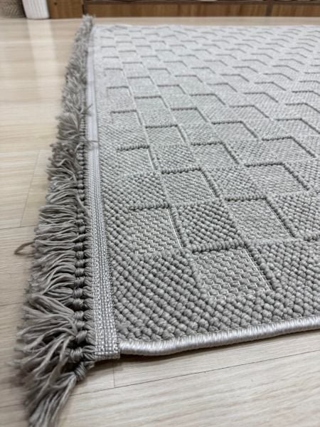 Clam Serisi Bukle Modern Gri Renk Halı FH-3040