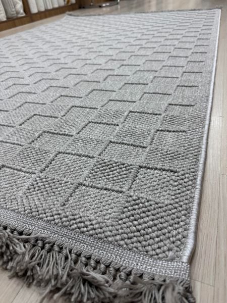 Clam Serisi Bukle Modern Gri Renk Halı FH-3040