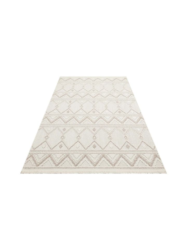 Clam Serisi Bukle Dokuma Modern Ekru/Bej Renk Halı EH-5405