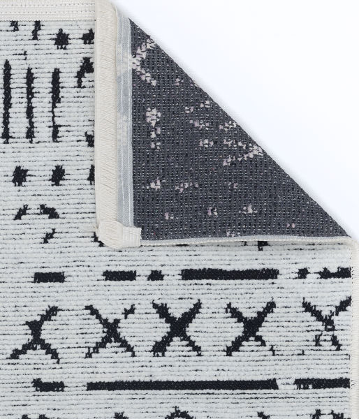 Mercan Serisi Beyaz Renk Makinede Yıkanabilir Kilim GH-8433