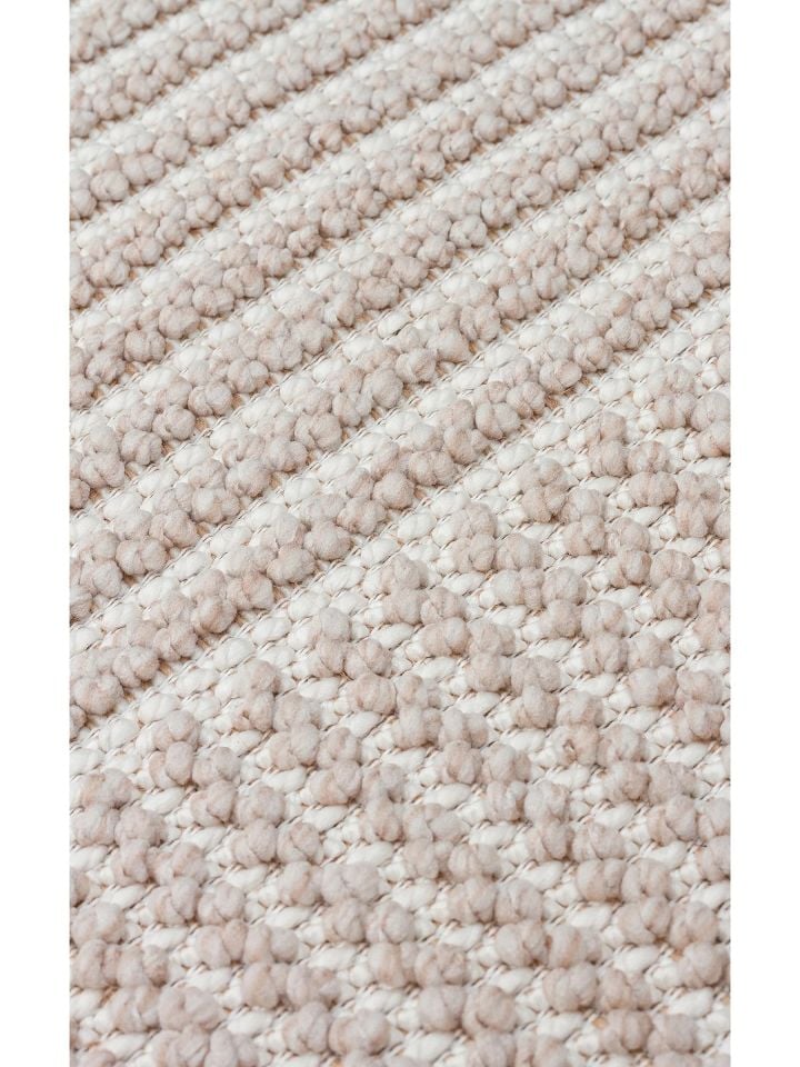 Clam Serisi Bukle Dokuma Modern Bej Renk Halı EH-5409