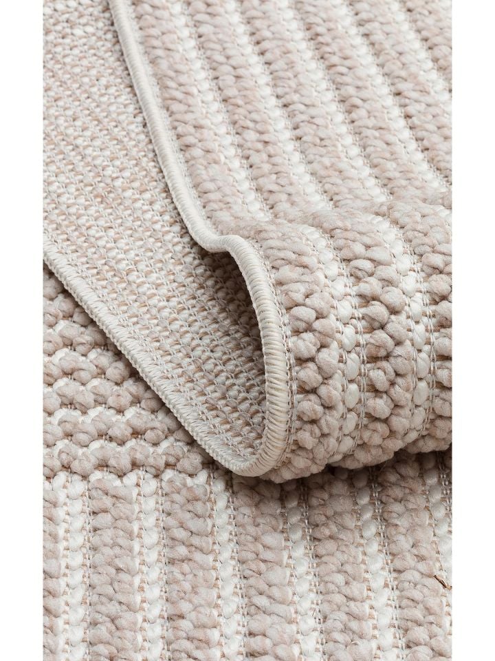 Clam Serisi Bukle Dokuma Modern Bej Renk Halı EH-5409