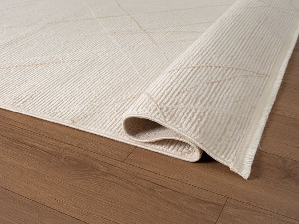 Verona Serisi Krem/Gold Renk Akrilik Makine Halısı SH-0103S