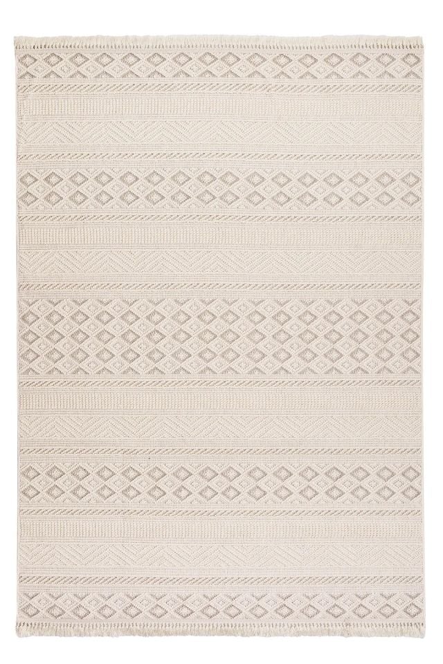 Clam Serisi Bukle Modern Ekru/Gri Renk Halı NX-3021G