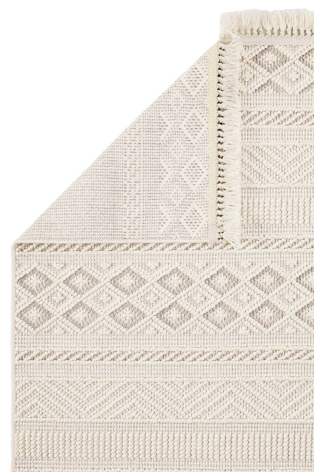 Clam Serisi Bukle Modern Ekru/Gri Renk Halı NX-3021G