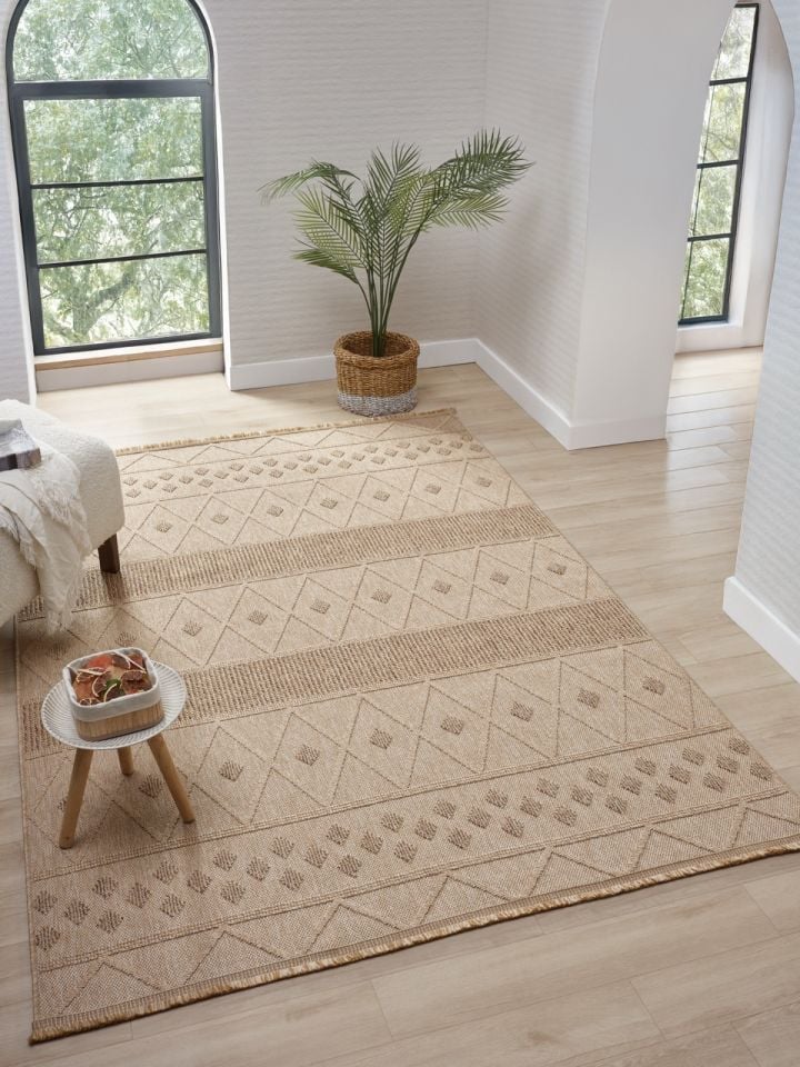 Avina Serisi Bej/Kahve Kolay Temizlenebilir Sisal Halı SH-25