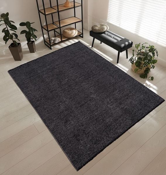Mercan Serisi Antrasit Renk Makinede Yıkanabilir Kilim SH-8442