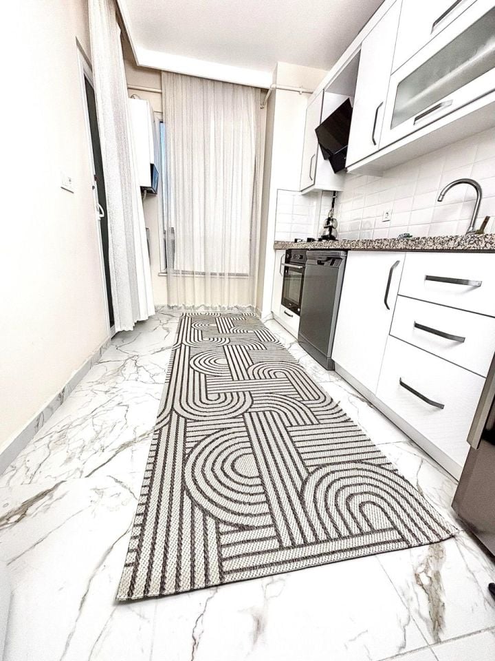 Gama Serisi Makinede Yıkanabilir Ekru/Gri Sisal Halı NX-018