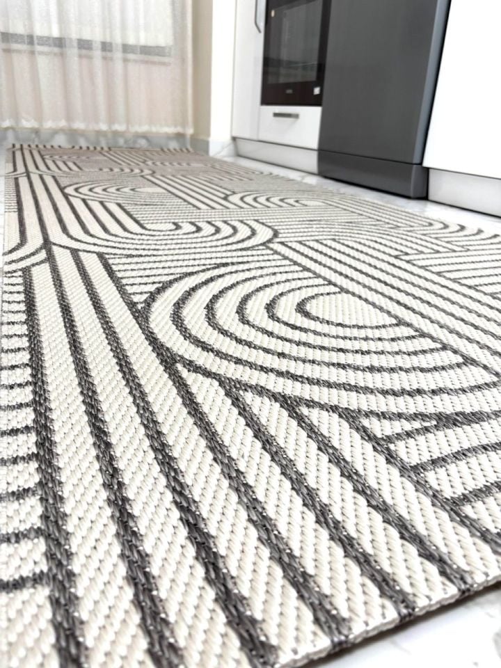 Gama Serisi Makinede Yıkanabilir Ekru/Gri Sisal Halı NX-018