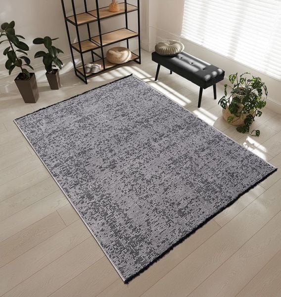 Mercan Serisi Gri Renk Makinede Yıkanabilir Kilim SH-8444