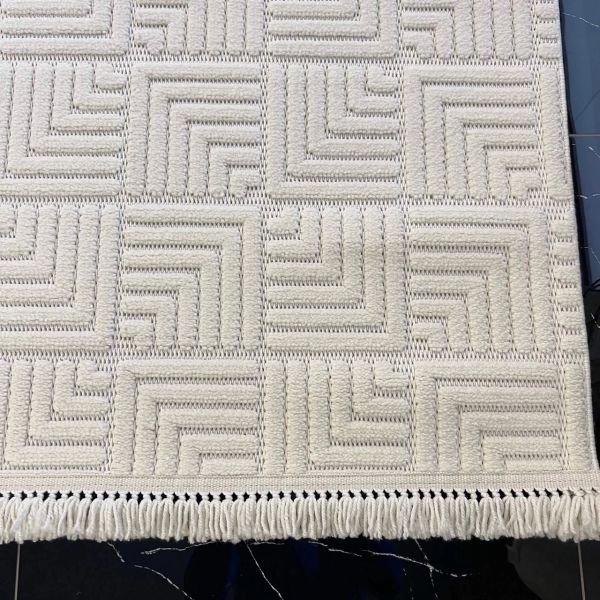 Vals Serisi Krem Renk Modern Halı NX-3025