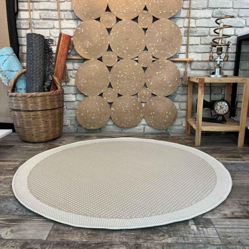 Alfa Serisi Makinede Yıkanabilir Krem/Bej Sisal Halı NX-34