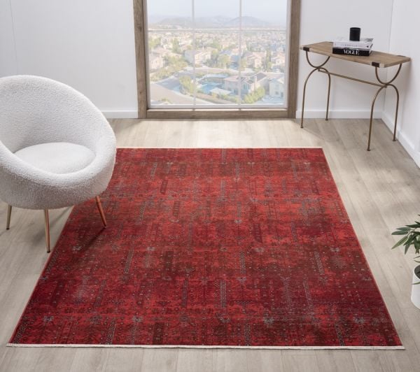 Luna Serisi Bordo Renk Makine Halısı SH-0258B